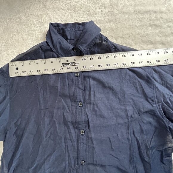 Rag & Bone Womens Navy Sheer Boyfriend Shirt XXS Button-Up Long Sleeve New $225 - Picture 6 of 8